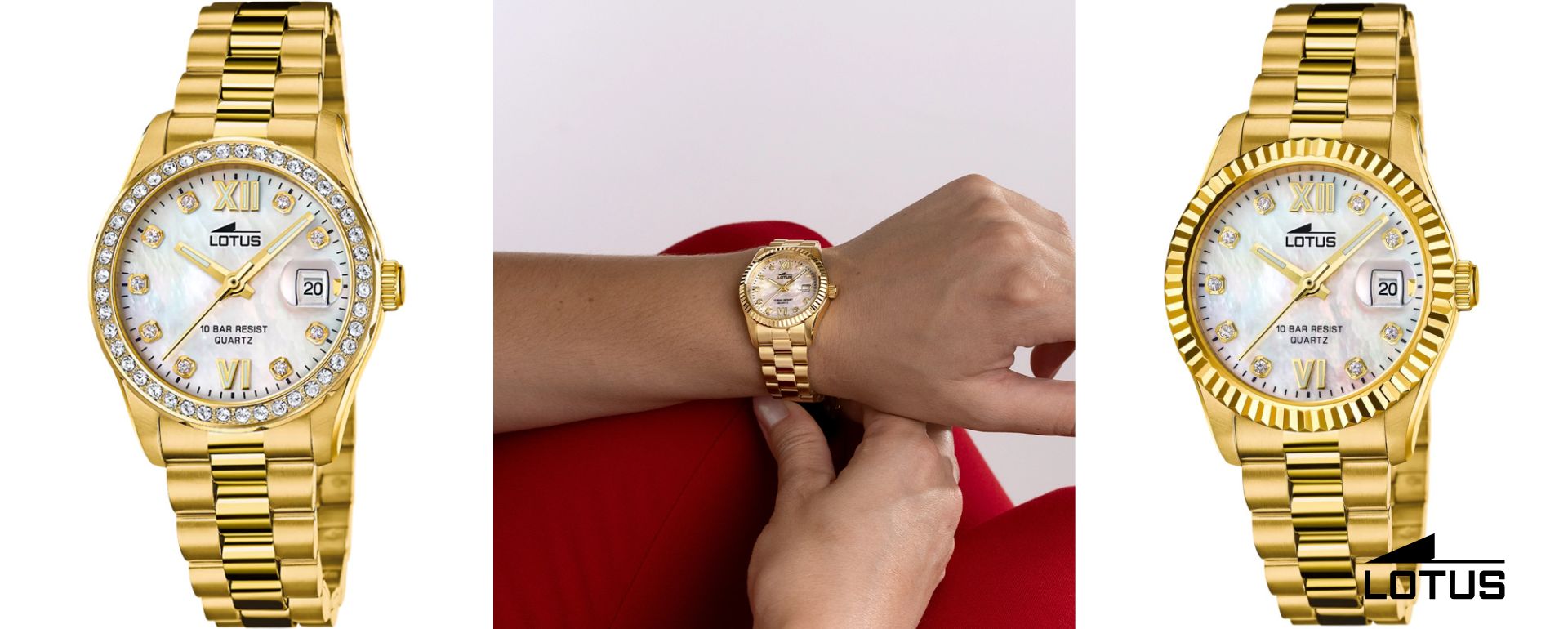 relojes dorados Lotus